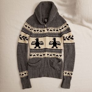 Aritzia Lambswool Zipper Sweater